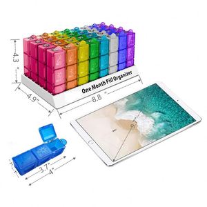 Organizador de Pastillas Mensual, 2 Veces al Día, AM PM, para Guardar Vitaminas, Organizador de Pastillas para 31 Días, Dos Veces al Día, Arcoíris - Product Image 3