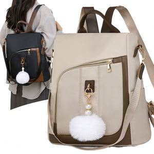 Bolso de Cuero Vacuno Encerado al Aceite, Bolso de Hombro Doble, Bolso de Cuero para Mujer, Nueva Mochila de Cuero Versátil de Moda Coreana - Product Image 1