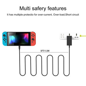 Para Nintendo Switch Cable de carga <span class=keywords><strong>USB</strong></span> Tipo-<span class=keywords><strong>C</strong></span> Adaptador de CA Fuente de alimentación 2.4A Cargador lento Limpieza de stock - Product Image 5