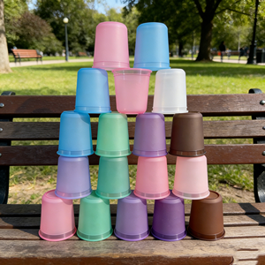 Bicchieri in Plastica a Forma di U da 350ml 400ml con Logo Personalizzato, Rosa, per Matrimoni, Bicchieri Usa e Getta in PP Trasparente Opaco per Bubble Tea - Product Image 1