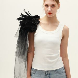 फैक्टरी प्रत्यक्ष बिक्री ब्लैक गॉथिक पंख एपॉलेट हेलोलीन शो बॉल टले गुलाब पंख शॉल - Product Image 6