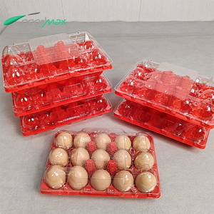 공장 가격 판매 15 홀 재활용 PET 플라스틱 충격 방지 빨간 계란 오리 계란 포장 트레이 - Product Image 3