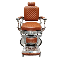 Chaise de barbier professionnelle de haute qualité et moderne avec rotation à 360 degrés et revêtement en cuir PU pour salon de coiffure et institut de beauté