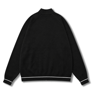 Suéter de Punto Personalizado OEM ODM, Chaqueta Informal de Punto de Algodón con Logotipo Jacquard para Otoño e Invierno, Cárdigan de Punto con Cremallera - Product Image 2