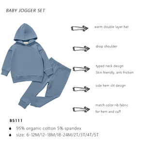 เสื้อกันหนาวเฟรนช์เทอร์รี่สำหรับเด็กชุดมินิมีฮู้ดและเลกกิ้งชุดเสื้อผ้าเด็กวัยหัดเดิน - Product Image 2