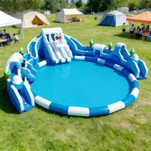 Splendide parc aquatique gonflable d'extérieur, toboggan aquatique gonflable géant commercial pour enfants, équipement de divertissement aquatique - Product Image 2