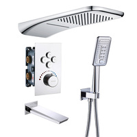 Pour Empolo thermostatique douche cartouche Valve ensemble salle de bain mélangeur laiton matériel caché douche Regadera De Ducha
