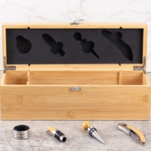 Ensemble de 4 ouvre-bouteilles tire-bouchons avec coupe-capsule, bouchon et collier à <span class=keywords><strong>vin</strong></span>, boîte en bambou incluse - Product Image 6