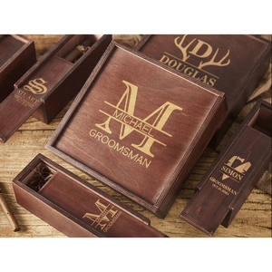 Humidor de Cigarros Rectangular Clásico de Madera con Acabado Lacado Marrón Personalizado, Caja de Regalo para Padrinos de Boda, Solución OEM - Product Image 5