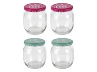 300ml round Glass Jam Jar With Metal Lid Storage Pickles Jar for Food