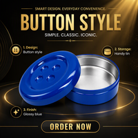 Boîte en fer blanc personnalisée en forme de bouton, étui de rangement portable en métal pour bonbons, bijoux et emballage cadeau