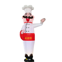 Danseur gonflable publicitaire de 3m en forme de chef agitant la main, en tissu Oxford, couleur personnalisable, pour événements de restaurant