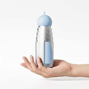 Sombrilla de Titanio Plateada con Apertura Manual, Diseño de Cinco Pliegues, Color Azul Claro, Protección UV, para Viajes, Doble Uso, contra Lluvia y Sol - Product Image 1