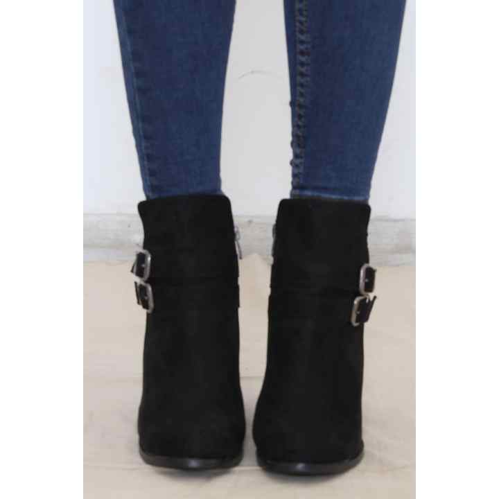 7 Cm Heeled Boots Suede Black - 12187.264. FURHA D.L