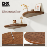 Étagères murales flottantes incurvées en bois massif DX Designs, lot de 2, rangement mural moderne pour salon, salle de bain, cuisine