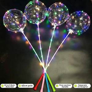 แท่งไฟ LED หลากสีขนาด 20 นิ้ว พร้อมถ้วยและลูกโป่ง สำหรับงานแต่งงาน งานวันเกิด ขายส่ง - Product Image 1