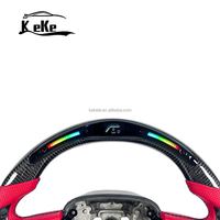 Volant personnalisé en cuir perforé rouge avec fibre de carbone LED pour Dodge Challenger SRT Hellcat Demon 392 Charger Hemi R/T