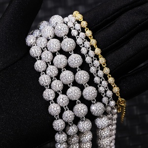 Cadena Cubana de Plata de Ley 925 Estilo Hip Hop, 4mm 8mm 10mm, con Incrustaciones de Moissanita VVS en Forma de Bola, Collar de Cadena Cubana - Product Image 4