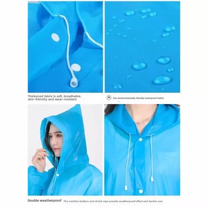 Eva Lightweight Rainproof for Poncho <b>Set</b> Waterproof Raincoat for Adults Primary School Students Free Size for Outdoor Hiking - Product Image 4