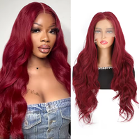 Perruques synthétiques résistantes à la chaleur de 24 pouces, longues et volumineuses, pour femmes noires, perruques Lace Front 13*6, ondulées, prix de gros