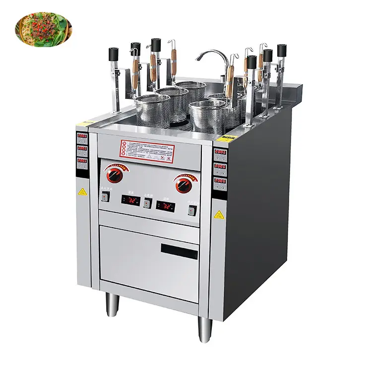 Cocina de fideos Restaurante profesional Caldera de pasta 2/4 agujeros Máquina de cocina de fideos