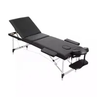 Table et lit de massage pliables en trois parties en alliage d'aluminium de haute qualité pour salon et spa