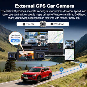 Caméra embarquée 4K 4 canaux avant et arrière intérieure 360° °   Caméra de voiture avec WiFi intégré, GPS, WDR, vision nocturne, mode parking 24h/24, ZD88A - Product Image 6