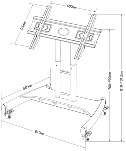 Support <span class=keywords><strong>TV</strong></span> mobile amovible sur <span class=keywords><strong>roulettes</strong></span>, chariot de sol rotatif, <span class=keywords><strong>table</strong></span> de présentation DJ, poste de travail LED sur roues en acier, 75 pouces - Product Image 2