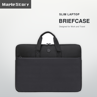 Housse d'ordinateur portable en gros avec poignée, poche avant, doublure douce, sac de voyage professionnel pour ordinateur, logo personnalisé, 14-16 pouces