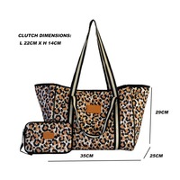 Sac de plage en néoprène à imprimé léopard, nouveau Design personnalisé avec Logo, sac fourre-tout à la mode avec pochette, vente en gros, 2022