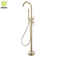 Robinet de baignoire à main en acier inoxydable 304, eau chaude et froide, monté au sol