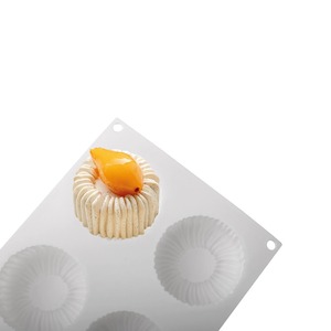 Moule en silicone écologique Charlotte circulaire pour gâteau mousse au chocolat, texture tricotée, rainures, sac OPP, compatible four, outils de pâtisserie - Product Image 6