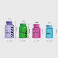 Flacons vides en plastique PET rose pour capsules et pilules, 120CC, 150CC, 175CC, 250CC, pour compléments alimentaires et soins de santé