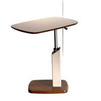 Nouvelle table basse réglable, petite table d'appoint mobile, plateau en marbre, style nordique, structure en métal, finition noyer, salon, salle à manger