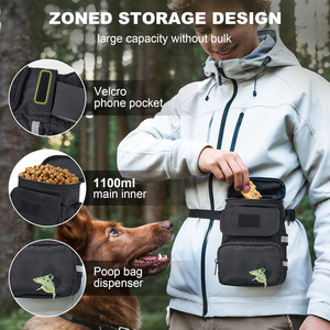 Pochette à friandises pour chien NIBAO, 3 façons de porter le sac de promenade pour chien avec un grand compartiment intérieur amovible, ceinture ajustable à la taille - Product Image 3