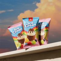 Emballage OEM pour glaces, sachets en plastique imprimés colorés avec scellage thermique pour emballage de crème glacée et de bâtonnets glacés
