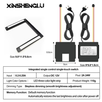 Interrupteur à capteur tactile unique OEM ODM DC 12V avec pilote intégré, fonctions de mémoire CCT et de gradation, intelligent, IP21, pour miroir