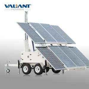 Mobile Dual Axle Solar Power Trailer For Surveillance Or Lighting