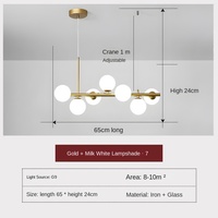 Lustre en verre à haricots magiques, style nordique, design créatif, pour restaurant, lampe de bar longue, lampe de sortie, vente chaude