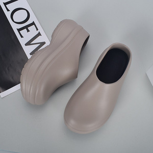 Chaussures de chef unisexes en PU, semelle épaisse antidérapante, toutes saisons, bout fermé, à enfiler, imperméables, semelle intermédiaire en EVA, marron - Product Image 3