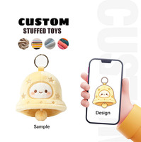 Gantungan Kunci Boneka Bentuk Lonceng, Mainan Boneka Isi Dakron untuk Natal, Bahan Kain Lembut Bersertifikat CE, 10cm, 100 Pcs MOQ, Buatan Khusus