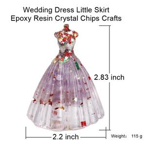 Nouvelle robe de mariée petite jupe en forme de résine époxy cristal puces artisanat cristal naturel guérison énergie pierre femme modèle pour Dec - Product Image 2