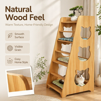 Arbre à chat en bois massif avec plateau en sisal : peu encombrant, antidérapant, jouet griffoir pour chat, griffoir pour arbre à chat.