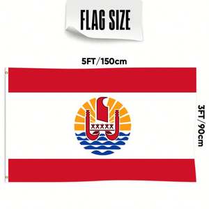 Оптовые флаги Французской Полинезии 3x5 футов, полиэстер 68D/100D, индивидуальный дизайн для всех стран, быстрая доставка, надежный поставщик, быстрое выполнение заказов - Product Image 3