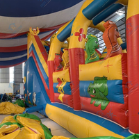 Castillo Inflable con Forma de Jirafa Thuy Linh, 5m X 10m, Material de PVC, Fácil de Instalar, Aplicación para Juegos, Parques de Diversiones, 12 Meses