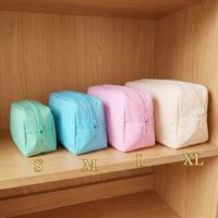 Pochette de rangement portable colorée et imperméable pour femme avec fermeture éclair en résine plastique, sac de maquillage en nylon anti-eau, essentiels de voyage