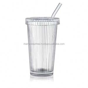 Verre à boisson écologique de style coréen de 375 ml avec couvercle et paille pour jus/eau/lait - Product Image 4