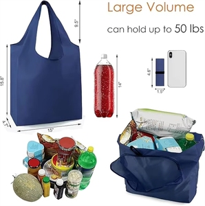 Bolsa de Compras Reutilizable de Poliéster para el Mercado de Agricultores, Personalizable con Impresión de Logotipo, Venta al Por Mayor de Fábrica - Product Image 4