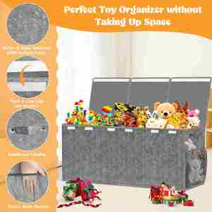 Custom <b>Large</b> Capacity Double Compartment Kids Toy Storage Box Modern Household Organizer Foldable and ReusableToy Storage <b>Bin</b> - Product Image 4