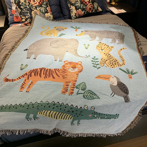 DaiRui Sofa Slipcover Protector Knitted <strong>Large</strong> Fringed Cotton <strong>Custom</strong> Throw Blanket Woven <strong>Tapestry</strong> - Product Image 5